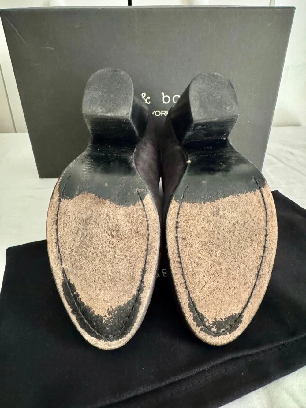Rag & Bone NY Harrow Boot Asphalt Waxy Gray Leather Ankle Boots Size EU 39.5